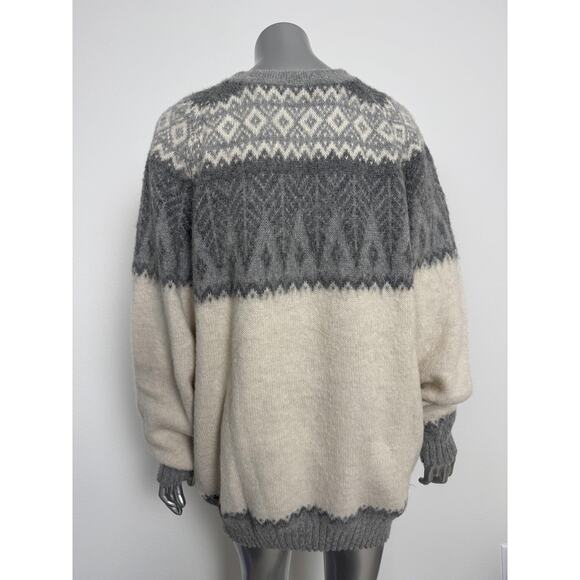 Shag Wool Nordic Sweater Adults Large Knit Pullover Vintage 90s Unisex - Picture 4 of 10